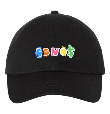 Black Embroidered Scribble Dad Hat