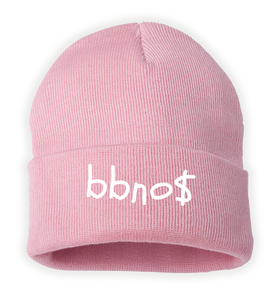 Pink Beanie with Embroidered Font