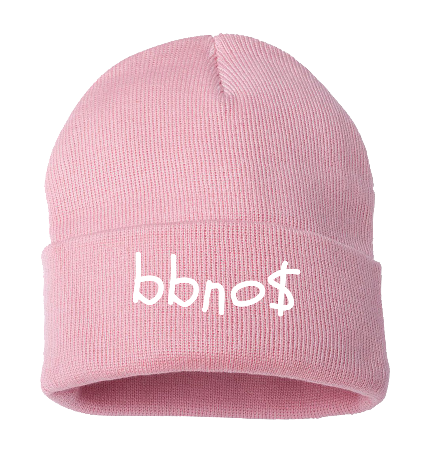 Pink Beanie with Font – bbnomerch