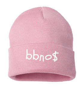 Pink Beanie with Embroidered Font