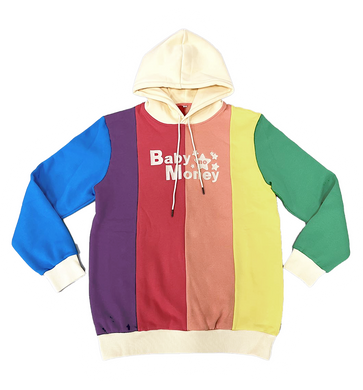 Custom Cut & Sew Rainbow Pullover Hoodie