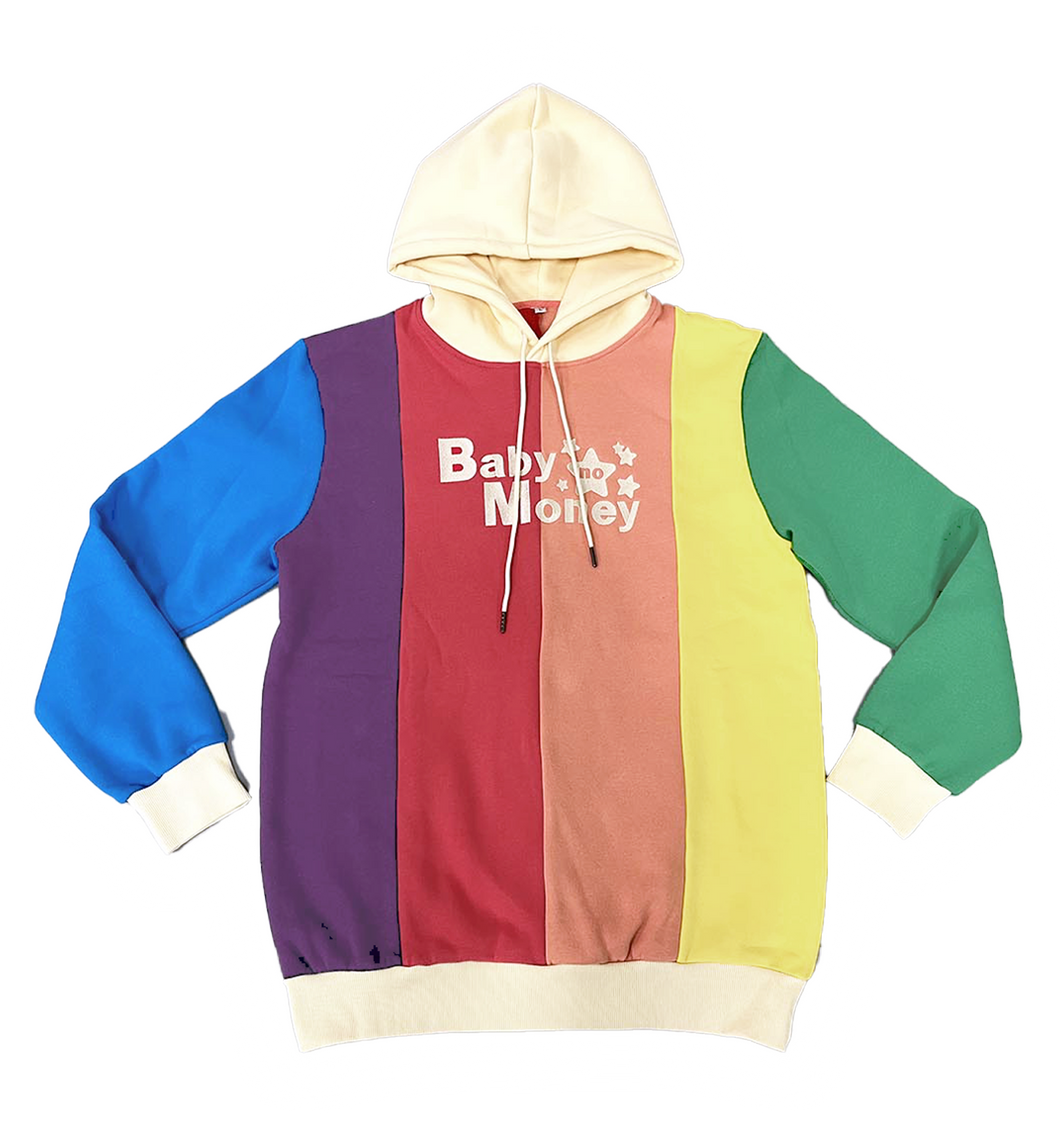 Custom Cut & Sew Rainbow Pullover Hoodie